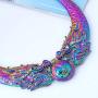 GRACE JUN Vintage Exaggerated Ethnic Carved Chunky Collar Choker Necklace Costume Jewelry