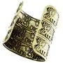 Q&Q Fashion Egypt African Embossed Elephant Lucky Wide Bracelet Bangle Cuff Animal OM Hindu Ganesha Wrap Statement Women Men Gift