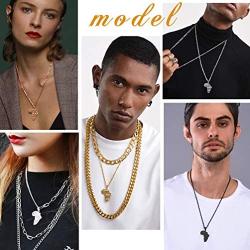 PROSTEEL Stainless Steel Africa Map Necklace for Men Women, 18K Gold/Rose Gold/Black Plated, Customize Available, 22''-24'' Adjustable, Come Gift Box