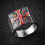 AsAlways Mens Religious Jewelry Templar Jerusalem Red Crusader Jerusalem Cross Ring