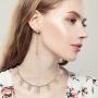 SUNXN Butterfly Necklace Tennis Chain Choker CZ Bling Silver Gold Pendant Necklace Gift for Women Girls Jewelry