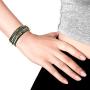 AeraVida Beautifully Vibrant Simulated Black Onyx Round Cotton Rope Wrap Bracelet