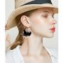DAMLENG Lightweight Bohemian Big Fabric Flowers Dangle Drop Earrings Handmade Charm Chic Petal Hoop Earrings with Chiffon Floral Tassel for Women Girls Vacation Wedding