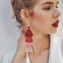 2 pairs Bohemian Fringe Long Gradient Multilayer Drop Earrings Women Fashion Jewelry Dangle Silk Fabric Ethnic tassel earrings