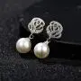 SWEETV Cubic Zirconia Pearl Drop Wedding Earrings for Brides, Ivory Bridal Pearl Earrings for Bridesmaid Jewelry Gift SWEETV Cubic Zirconia Pearl Drop Wedding Earrings for Brides, Ivory Bridal Pearl Earrings for Bridesmaid Jewelry Gift