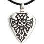 Trilogy Jewelry Pewter Guitar Pick with Skull and Dagger Pendant on Leather Necklace