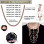 ChainsHouse Miami Cuban Link Necklace 4mm/5mm/7mm/10mm/13.5mm Wide Stainless Steel/18K Gold Plated Curb Chains for Men Women, 18''-30'', Send Gift Box