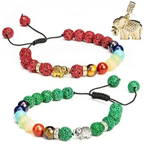 Chakra Bracelets-Natural Semi Precious Gemstones-Also Suitable as Best Friend Couples Distance Bracelets for 2-Essential Oil Diffuser Lava Bracelets-Rock Stone Beads-Healing Protection Energy Stress Chakra Bracelets-Natural Semi Precious Gemstones-Also Suitable as Best Friend Couples Distance Bracelets for 2-Essential Oil Diffuser Lava Bracelets-Rock Stone Beads-Healing Protection Energy Stress