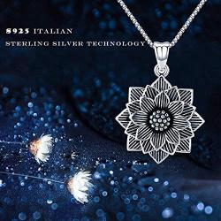 Odinstone Lotus Flower Necklace S925 Sterling Silver Yoga Pendant Fine Jewelry Gift for Women(with Gift Box)
