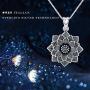 Odinstone Lotus Flower Necklace S925 Sterling Silver Yoga Pendant Fine Jewelry Gift for Women(with Gift Box)