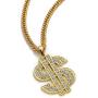 UEJUNBO Gold Chain with Dollar Sign Big Money Necklaces for Men Women,Stainless Steel Iced Out Rhinestone Jewelry,Fashion Pendants with 28 Inches Chain
