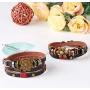 ORAZIO Leather Bracelets for Women Girls Flower Wrap Bracelets