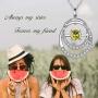 TOUPOP Always My Sister Forever My Friend Necklace s925 Sterling Silver Double Circle Birthstone Pendant Necklace Jewelry Gifts Necklaces for Sister,Sister Gifts from Sister