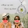TOUPOP Always My Sister Forever My Friend Necklace s925 Sterling Silver Double Circle Birthstone Pendant Necklace Jewelry Gifts Necklaces for Sister,Sister Gifts from Sister