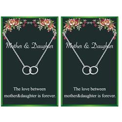 Your Always Charm Mother Daughter Necklace for 2 Interlocking Circles Necklace for Mother & Daughter Mothers Day Jewelry Gifts Birthday Gift