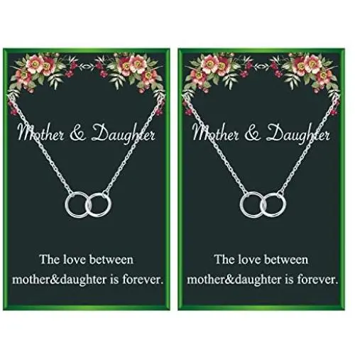 Your Always Charm Mother Daughter Necklace for 2 Interlocking Circles Necklace for Mother & Daughter Mothers Day Jewelry Gifts Birthday Gift Your Always Charm Mother Daughter Necklace for 2 Interlocking Circles Necklace for Mother & Daughter Mothers Day Jewelry Gifts Birthday Gift