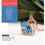 JWARTIZIAON Heart Necklace Jewelry for Women - Plated Pendant Necklace Jewelry with Blue Crystal, Anniversary Birthday Jewelry Gifts Rose Gold