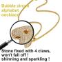 GoldChic Jewelry Customized Iced Out Bubble Pendant Gold Plated Initial Letter Pendant Necklace,18K Gold Plated Alphabet Charm Men Women Hip Hop Jewelry A to Z