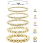 5 Pcs Layer Beads Bracelet for Women Round Beaded Handmade Stretch Bracelet Stack Adjustable Charm Jewelry