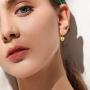 Mothers Day Gift Initial Hoop Earrings Heart Drop Dangle Alphabet Letters A To Z Hoop Earrings for Girl 14K Real Gold Plated Huggie Earrings