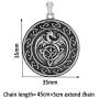 QIANJI Celtic Dragon Pendant Necklace Celtic Knot Wolf Stainless Steel Necklace Women Men Vintage Bag Package