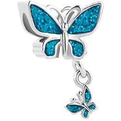 ReisJewelry New Butterfly Charm Dangle Enamel Garden Animal Charms Beads for Bracelets