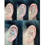 Ofeiyaa 11 Pcs Ear Wrap Crawler Hook Earrings Ear Cuffs Earrings for Women Girls Stainless Steel Non-Piercing Helix Cartilage Clip On Wrap Earrings Set