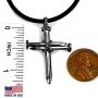 FORGIVEN JEWELRY Antique Nail Cross Necklace Gunmetal Color Finish Made in The USA