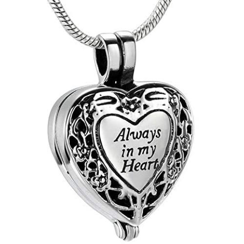 NEW Always in my Heart Locket Urn Necklace - Keepsake Jewelry for Cremation Ashes with chain