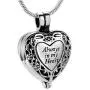NEW Always in my Heart Locket Urn Necklace - Keepsake Jewelry for Cremation Ashes with chain