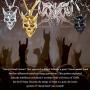FaithHeart Leviathan Satanic Brimstone Cross Necklace, Gold Plated Satan Church Jewelry, Alchemical Symbol for Brimstone Pendant with Chain, Satan Goat Necklaces