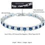RIZILIA [Ice Cube] Princess Cut Multi-Color CZ 18K White Gold Plated Tennis Bracelet, 7''
