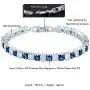RIZILIA [Ice Cube] Princess Cut Multi-Color CZ 18K White Gold Plated Tennis Bracelet, 7''
