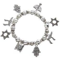 PammyJ Jewish Jewelry Hebrew Charm Stretch Bracelet