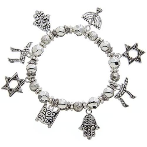 PammyJ Jewish Jewelry Hebrew Charm Stretch Bracelet
