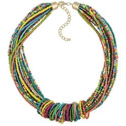 Bocar Chunky Statement Colorful Seed Beads Women Choker Collar Necklace (NK-10314)