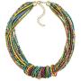 Bocar Chunky Statement Colorful Seed Beads Women Choker Collar Necklace (NK-10314)