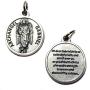 Archangel Gabriel Protect Protection Medal Pendant Charm with Prayer Made in Italy Silver Tone Catholic 3/4''