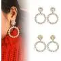 SERAKI Fashion Women Crystal Large Hoop Circle Lady Luxury Drop Dangle Earrings Jewelry (Crystal - Gold)