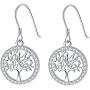 APHILUC Tree of Life Dangle Drop Earrings For Women S925 Sterling Silver Family Tree with Cubic Zirconia Earrings Jewelry Gift