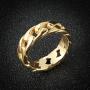 HZMAN Mens Stainless Steel 7mm Wide Band Cuban Link Chain Ring, 5 Colour
