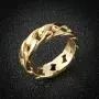 HZMAN Mens Stainless Steel 7mm Wide Band Cuban Link Chain Ring, 5 Colour HZMAN Mens Stainless Steel 7mm Wide Band Cuban Link Chain Ring, 5 Colour