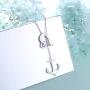S925 Sterling Silver Anchor and Rope Nautical Necklace Adjustable Lariat Anchor Y Necklace for Women Jewelry Gifts