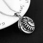 HZMAN Sun Moon Face Pendant Necklace, Fine Stainless Steel Jewelry