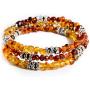 Baltic Amber Bracelet for Women or Girls, Handmade Multi-Layered and Clean Polished Beaded Jewelry- Wire Snake , up to 7.5” wrist size