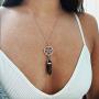 Yalice Vintage Quartz Healing Crystal Necklace Chain Pentacle Pendant Necklaces Jewelry for Women and Girls