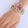 EVER FAITH Womens Austrian Crystal Elegant Flower Leaf Bangle Bracelet for Wedding, Prom