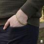 Amberta Plated on 925 Sterling Silver Bracelet - Various Styles - 8 mm Thick - Flat Cuban Curb Chain for Men - Length 8 Inch