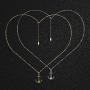 AK-SHIP Anchor Necklace, Newest Shape Design with High-Grade Stainless Steel 18inch【Pack of 2 | Golden & Silver 】