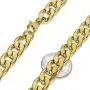 The Bling Factory Mens 11.9mm 24k Yellow Gold Plated Stainless Steel Flat Cuban Link Curb Chain Necklace The Bling Factory Mens 11.9mm 24k Yellow Gold Plated Stainless Steel Flat Cuban Link Curb Chain Necklace